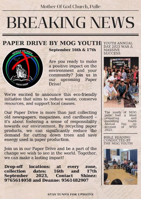 Paper drive by MOG youth